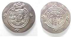 Ancient Coins - CHOICE QUALITY: Sasanian Kingdom. Khusru II. A.D. 591-628. AR drachm.