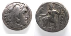 Ancient Coins - Kings of Macedon. Alexander III the Great (336-323 BC). AR drachm (17mm, 4.05g). Magnesia on the Meander mint. Struck under Menander or Kleitos, c. 323-319 BC.