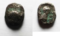 Ancient Coins - Philistia (Palestine). Uncertain mint. AR obol .Struck c. 450-333 BC.