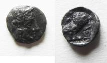 Ancient Coins - South Arabia. Sabean kingdom. Late 4th-mid 2nd centuries BC. AR eighth unit (8mm, 0.45g). Imitating Athens.