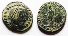 Ancient Coins - ORIGINAL DESERT PATINA: LARGE DIOCLETIAN AE FOLLIS