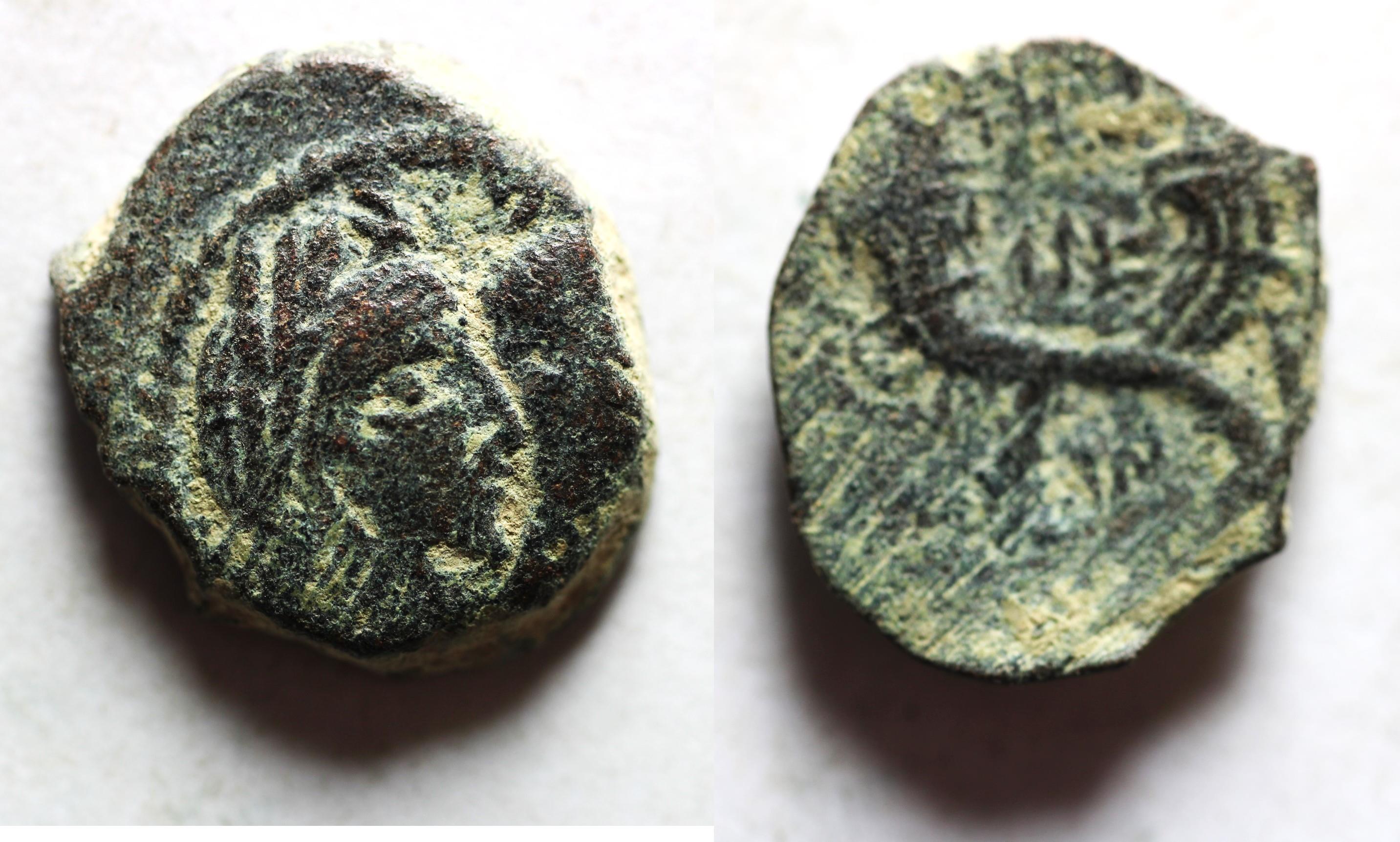 NABATAEA. Aretas IV, with Shaqilat. 9 BC- AD 40. AE | Ancient Eastern Coins