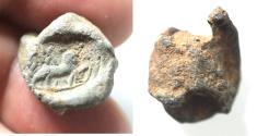 Ancient Coins - Roman Egypt. 2nd-3rd century AD. Lead seal impression (18 mm). Sphinx standing r., wearing atef crown (?).