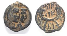 Ancient Coins - NABATAEA. Aretas IV, with Shaqilat. 9 BC- AD 40. AE 18