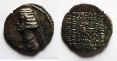 Ancient Coins - Parthian Empire. Orodes II (ca. 57-38 BC). AR drachm (20mm, 3.20g). Mithradatkart mint.
