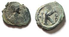 Ancient Coins - Byzantine Empire. Justinian I (AD 527-565) Æ Half-follis