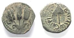 Ancient Coins - JUDAEA, Herodians. Agrippa I. 37-43 CE. AE Prutah .Jerusalem mint.