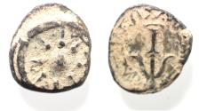 Ancient Coins - Judaea, Alexander Jannaeus, 103-76 BC, AE Prutah (Biblical Widow's Mites).