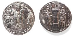 Ancient Coins - SASANIAN KINGS. Vahrām (Bahram) II, with Queen and Prince 4. AD 276-293. AR Drachm