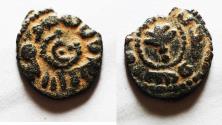 World Coins - ISLAMIC. UMAYYAD AE FALS. AL RAMLAH MINT. ضرب الرمله