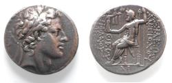 Ancient Coins - Seleukid Kings. Antiochos IV Epiphanes (175-164 BC). AR tetradrachm (30mm, 17.17g). Ptolemais (Ake) mint.