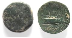 Ancient Coins - Seleucid Empire; Kings of Seleucia, Demetrios II Nikator (146-140 BC), AE 19. TYRE