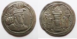 Ancient Coins - Sasanian Empire. Hormizd II (AD 303-309). AR drachm (28mm, 3.59g). Mint I ("Ctesiphon”).