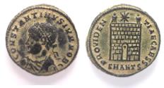 Ancient Coins - BEAUTIFUL AS FOUND: CONSTANTINE II AE FOLLIS. CAMP GATE