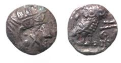 Ancient Coins - ARABIA FELIX. Sabaeans. Imitating Athens. Ca. 3rd-2nd centuries BC. AR quarter-unit
