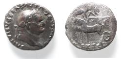 Ancient Coins - Divus Vespasian. Died AD 79. AR Denarius . “Judaea Capta” commemorative. Rome mint. Struck under Titus, AD 80-81.