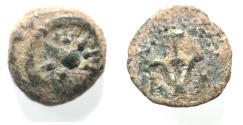 Ancient Coins - as found: Judaea, Alexander Jannaeus, 103-76 BC, AE Prutah (Biblical Widow's Mites).