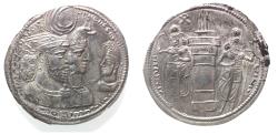 Ancient Coins - SASANIAN KINGS. Vahr?m (Bahram) II, with Queen and Prince 4. AD 276-293. AR Drachm