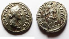 Ancient Coins - ROMAN IMPERIAL. FAUSTINA JUNIOR SILVER DENARIUS