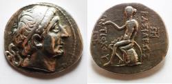 Ancient Coins - Apparently unpublished monograms: GREEK. Seleukid Kingdom. Antiochos II Theos (261-246 BC). AR tetradrachm (30mm, 16.61g). Seleukeia on the Tigris mint.
