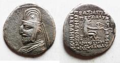 Ancient Coins - Parthia, Drachm, Mithradates III, 87 - 80 B.C . Silver Drachm