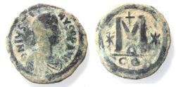 Ancient Coins - AS FOUND. NICE JUSTIN I AE FOLLIS