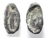 Ancient Coins - Roman Egypt. 2nd-3rd century AD. Lead seal impression (17MM. 3.24GM). STANDING DEITY