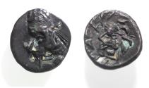 Ancient Coins - Kings of Persis. 2nd century BC. AR Obol