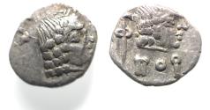 Ancient Coins - South Arabia. Himyarites. Uncertain ruler (c. AD 175-215). AR fraction (10mm, 0.40g). Raydan mint.