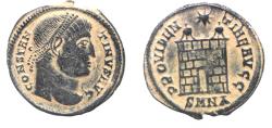 Ancient Coins - AS FOUND: CONSTANTINE I AE FOLLIS. CAMP GATE