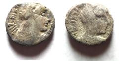 Ancient Coins - Arabia. Nabataean Kingdom. Malichus II (AD 40-70). AR sela (14mm, 2.52g). Petra mint. Struck in regnal year 23 (AD 62/3).