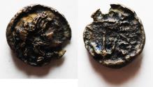 Ancient Coins - Seleukid Kings. Seleukos I Nikator (312-281 BC). AE 14. Susa mint. Head of Alexander the Great