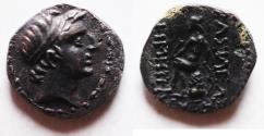 Ancient Coins - Seleukid Kings. Demetrios I Soter  (162-150 BC). AR drachm (15mm, 3.08g). Ekbatana mint.