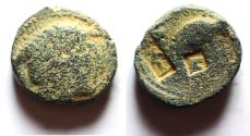 Ancient Coins - Seleukid Kings. Antiochos III the Great (222-187 BC) Æ 20. COUNTERMARKED