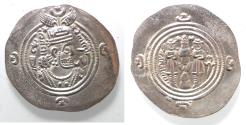 Ancient Coins - CHOICE QUALITY: Sasanian Kingdom. Khusru II. A.D. 591-628. AR drachm.