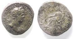 Ancient Coins - Hadrian AR Denarius. Rome, AD 132-134.