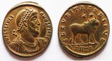 Ancient Coins - Julian II. AD 360-363. Æ Double Maiorina . Antioch mint. Bull