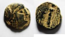 Ancient Coins - NABATAEAN. ARETAS II OR III DAMASCUS MINT. AE 16. ATHENA / NIKE