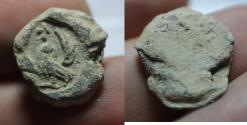 Ancient Coins - ANCIENT BYZANTINE LEAD BULLA. 700 - 1000 A.D.  EAGLE / CROSS