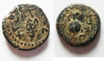 Ancient Coins - Judaea. Caesarea Maritima (?) AE "minima" (15mm, 3.58g). Struck 1st-2nd centuries AD. 