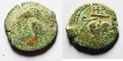 Ancient Coins - Judaea, The Herodians. Herod Archelaus, 4 BC-6 AD. AE Prutah .