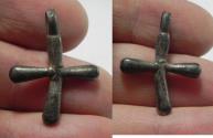 Ancient Coins - HOLY LAND. BYZANTINE RARE SILVER CROSS PENDANT. 800 - 1000 A.D