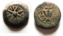 Ancient Coins - Judaea, Alexander Jannaeus, 103-76 BC, AE Prutah (Biblical Widow's Mites).