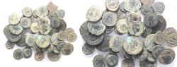 Ancient Coins - ROMAN LOT OF 54 BRONZE COINS. AS FOUND