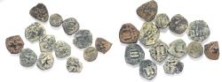 World Coins - AS FOUND. LOT OF 13 ARAB-BYZANTINE AE FALS COINS