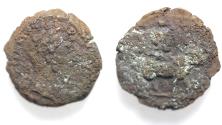Ancient Coins - SECOND KNOWN EXAMPLE: Egypt. Alexandria under Marcus Aurelius (AD 161-180). AE obol (23mm, 7.51g). Dated regnal year 16 (AD 175/6).