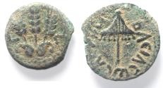 Ancient Coins - JUDAEA, Herodians. Agrippa I. 37-43 CE. AE Prutah .Jerusalem mint.