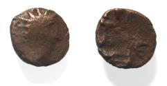 Ancient Coins - Arabia Felix. Hadhramawt. First century BC-first century AD. Cast AE 10mm, 1.53g. Shaqar mint.