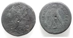 Ancient Coins - PTOLEMY III EUERGETES AE 33. Chi-Rho between legs