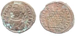 Ancient Coins - AS FOUND. LICINIUS I AE FOLLIS. CAMP GATE